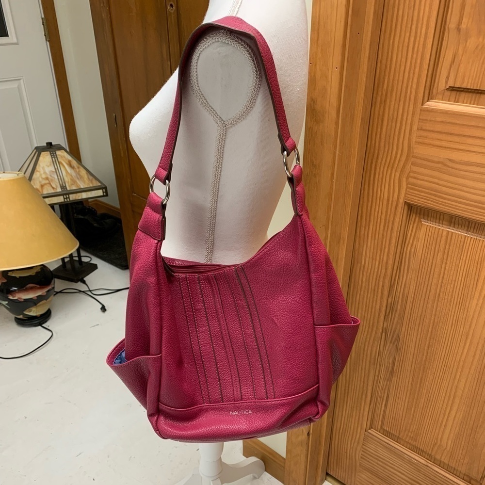 NAUTICA faux leather shoulder hobo bag purse 12Hx10Wx6D 12in drop #backtoschool